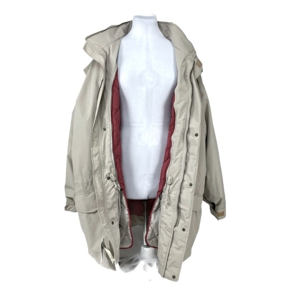 Eddie Bauer Men's EBtek Zip-Out Hoodie Goose Down Parka Sand Beige Size Medium